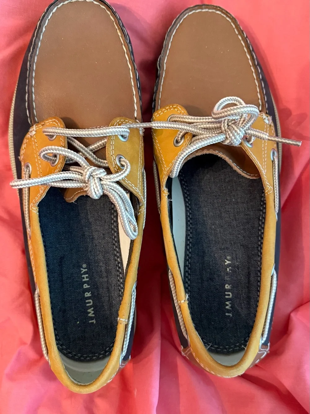 J.Murphy Men's Two-Tone Brown & Tan Leather Boat Shoes
